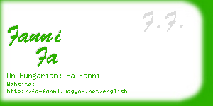 fanni fa business card